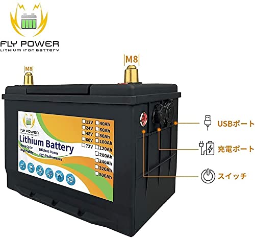 Amazon | 24v 40Ah LiFePO4バッテリー8000ディープサイクルリチウム鉄